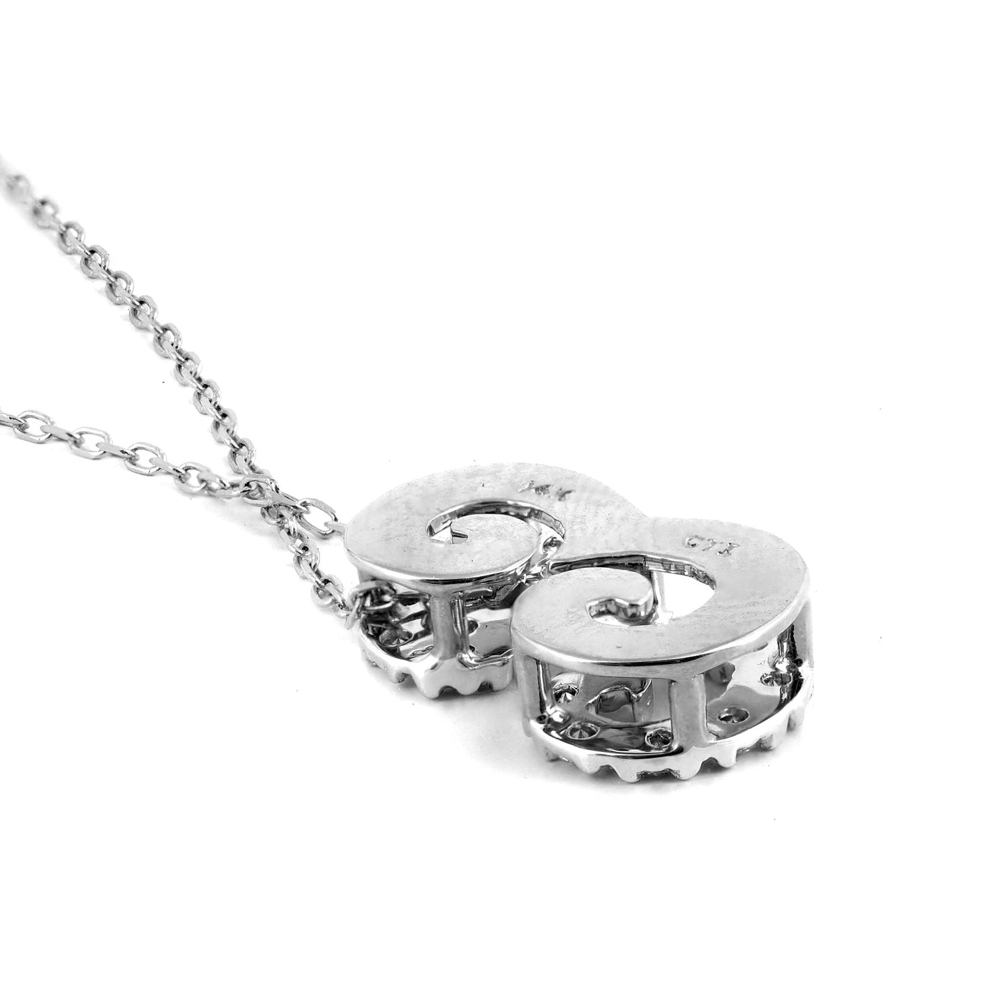 14K White Gold 0.12ct TDW White Diamond Letter E Initial Pendant Necklace