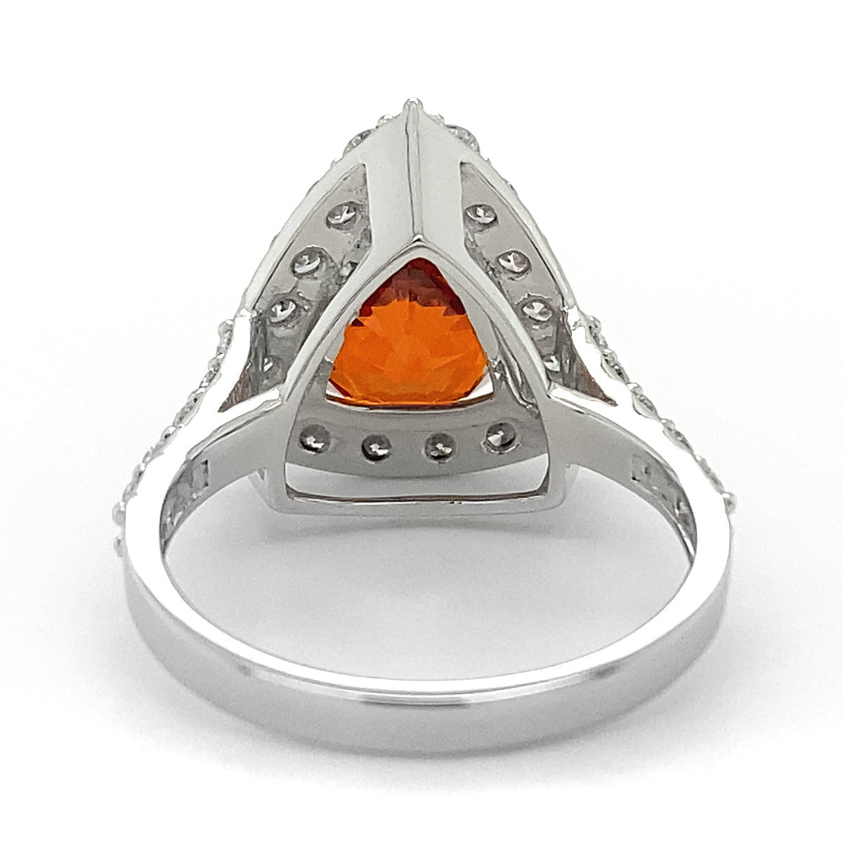 Platinum 7.55ct TGW Reddish Orange Spessartite Garnet and Diamond One-of-a-Kind Ring