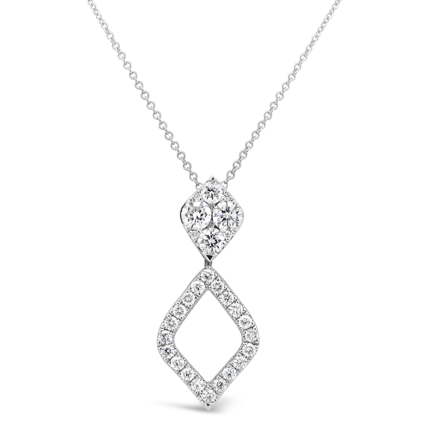 18k White Gold 5/8ct TDW White Diamond Pendant Necklace