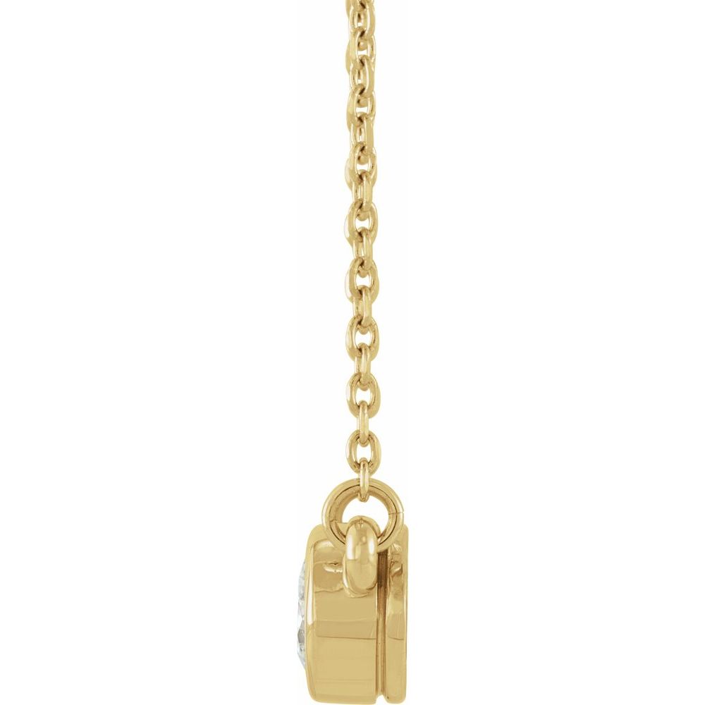 14k Yellow Gold 1/3 CT Natural Diamond Solitaire 18" Necklace
