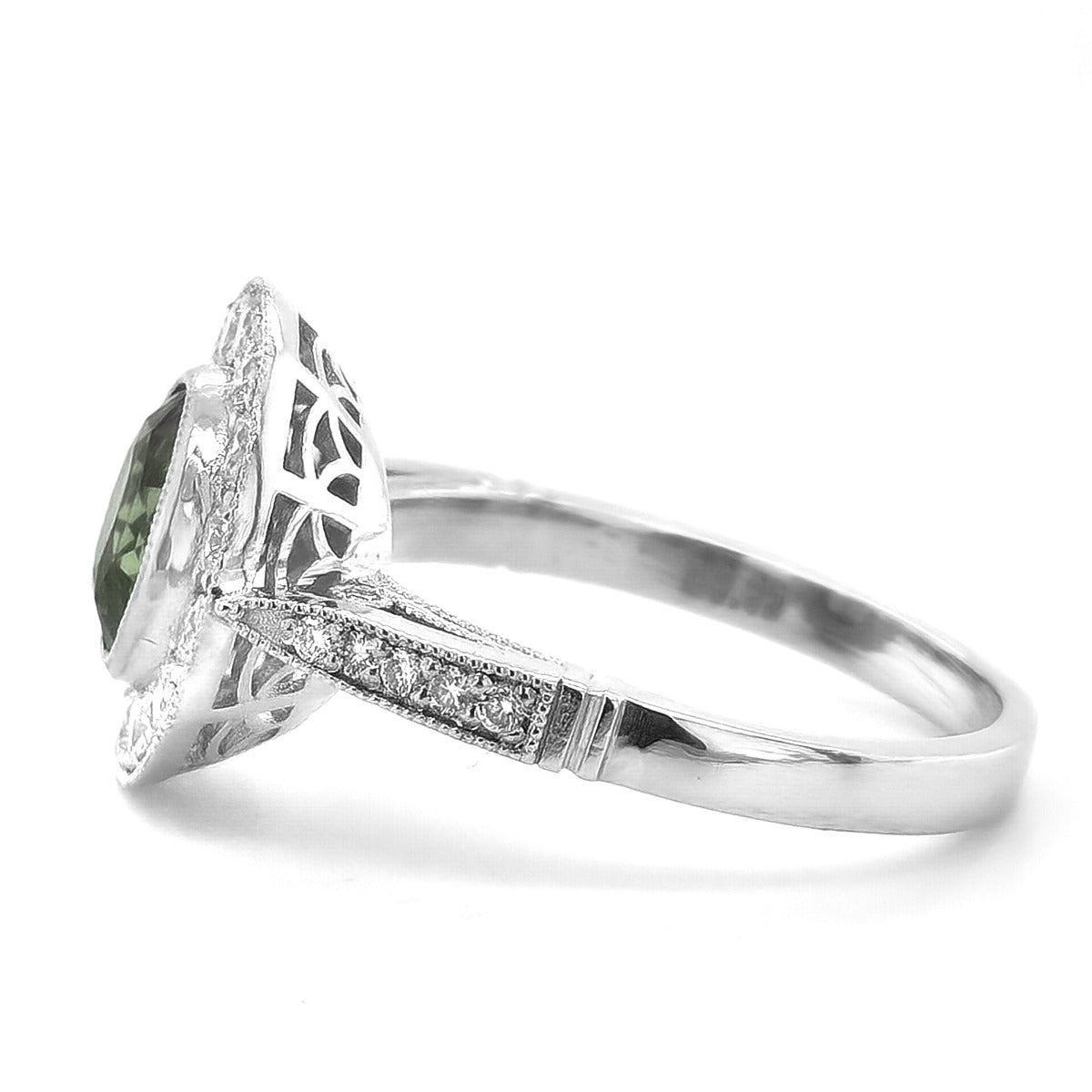 Platinum 2.13ct TGW Color Change Alexandrite and Diamond One-of-a-Kind Ring