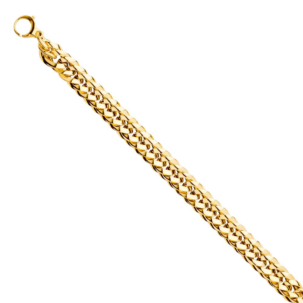 14K Yellow Gold Fancy Hollow Link 7.5" Ladies Bracelet
