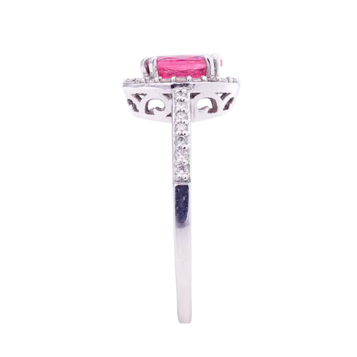 14k White Gold 1.2ct TGW Tanzanian Spinel and Diamond One-of-a-Kind Ring