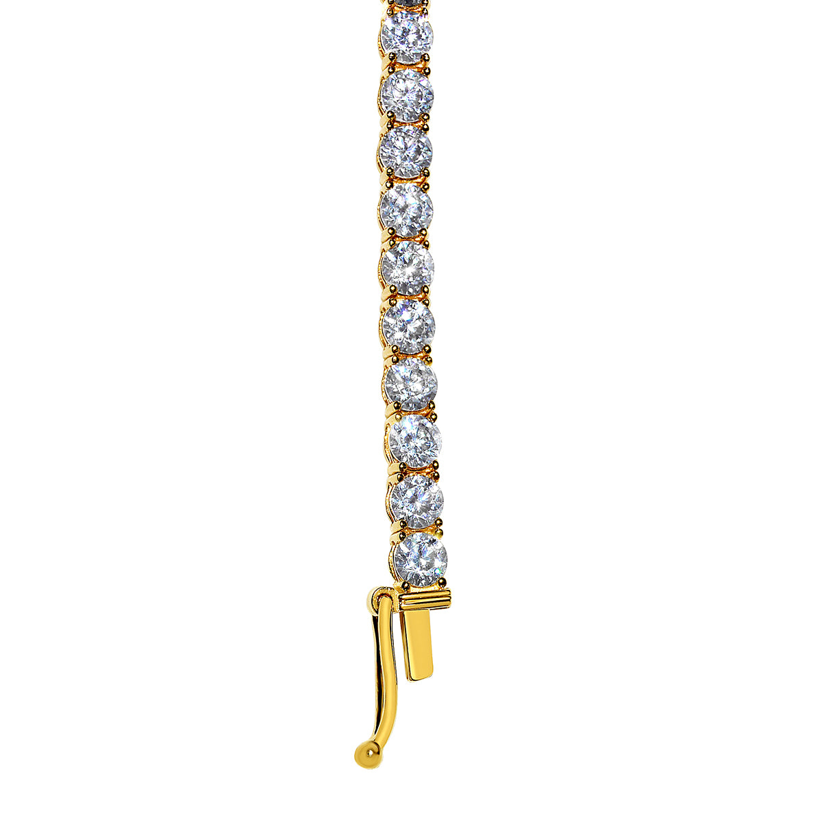 14k Yellow Gold 2.8-mm Round-Cut Cubic Zirconia Tennis Bracelet