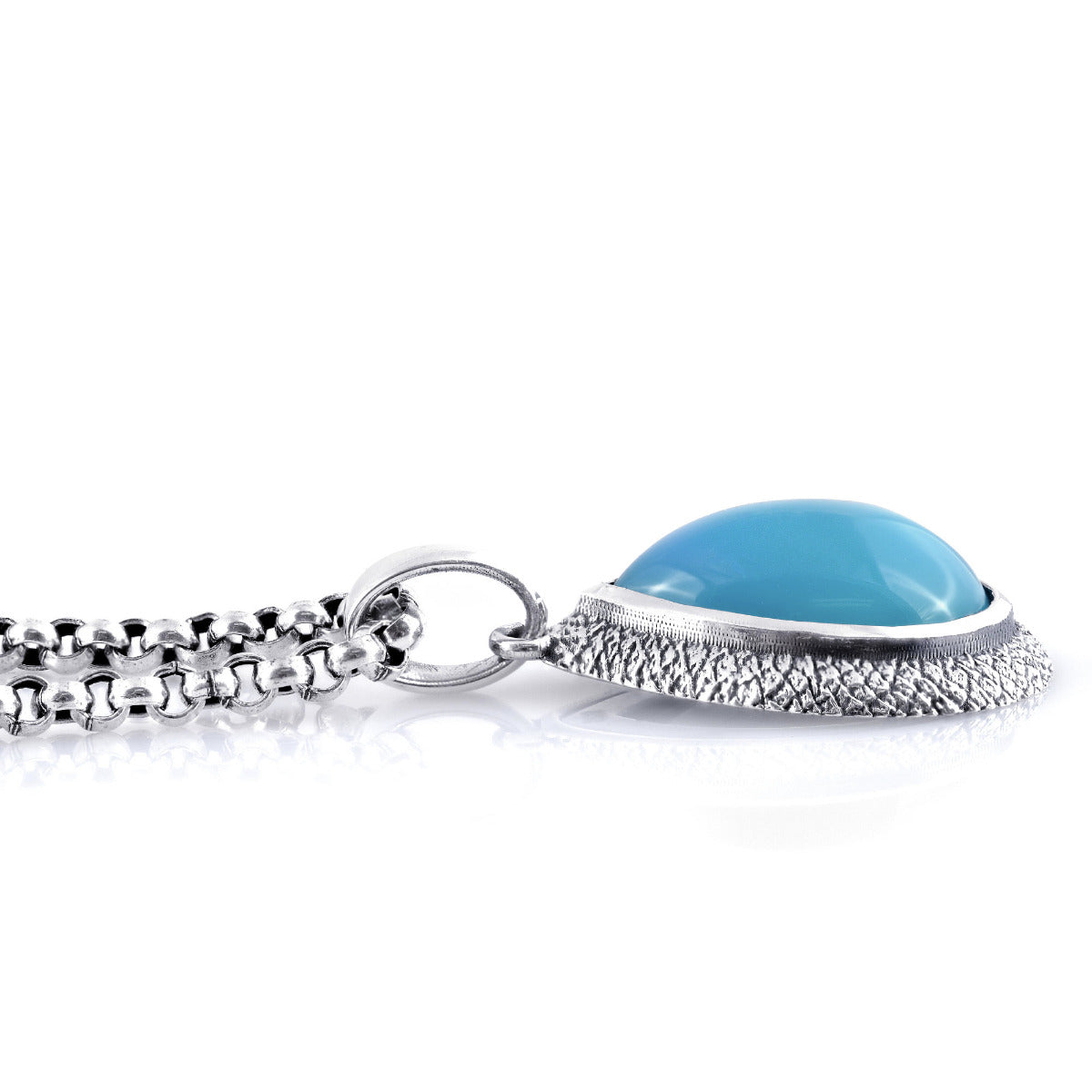 Sterling Silver Paraiba Color 11.54ct TGW Pear-shape Agate One of a Kind Pendant Necklace