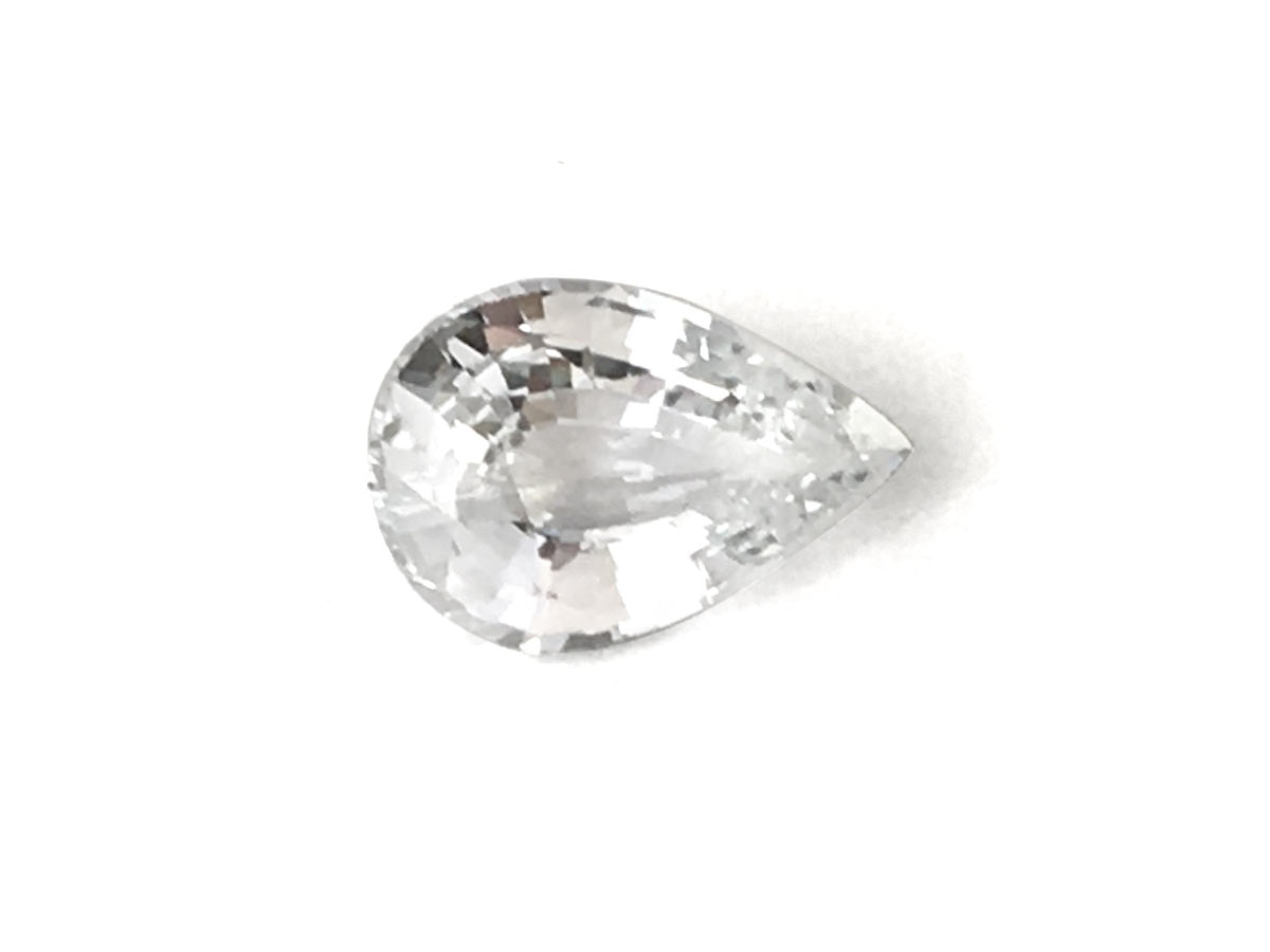 Natural Pear-shape 3.5 carat Near colorless White Sapphire - GIA Certified