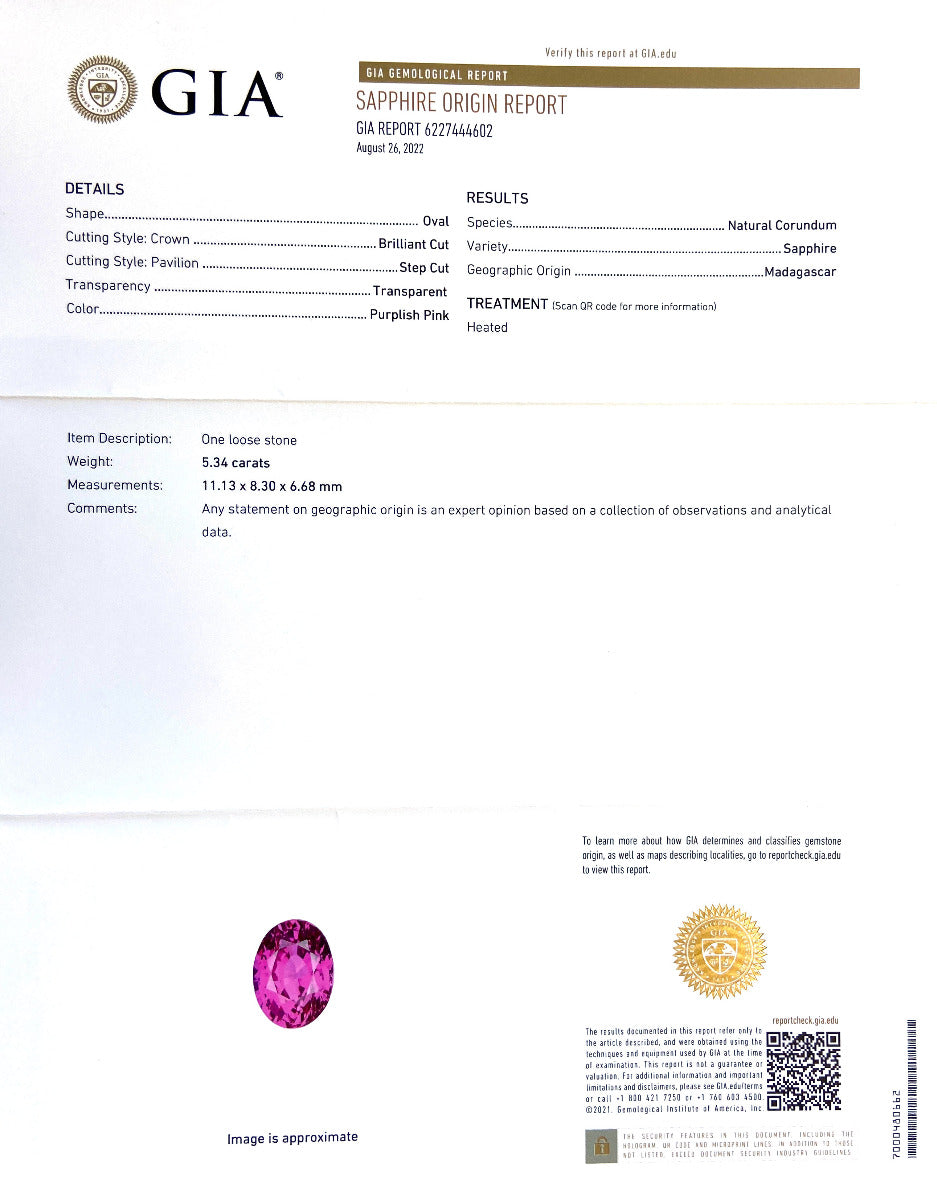 18k White Gold 6.28ct TGW Pink Sapphire and Diamond One-of-a-Kind Ring