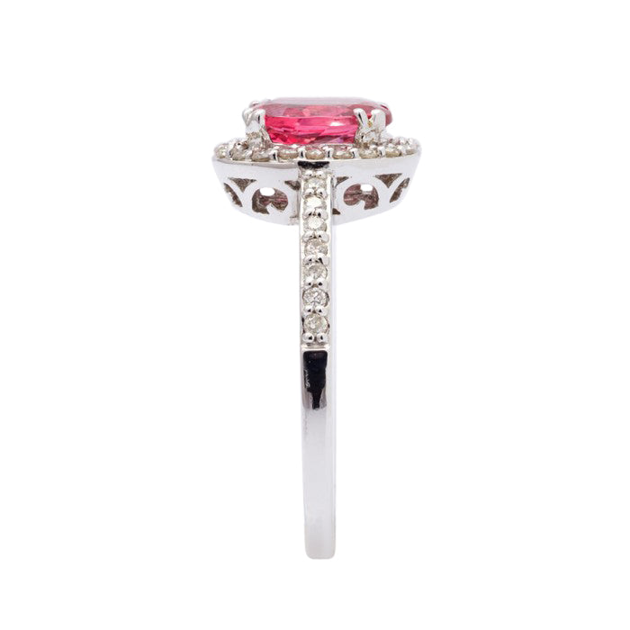 14k White Gold 1.26ct TGW Tanzanian Spinel and Diamond One-of-a-Kind Ring