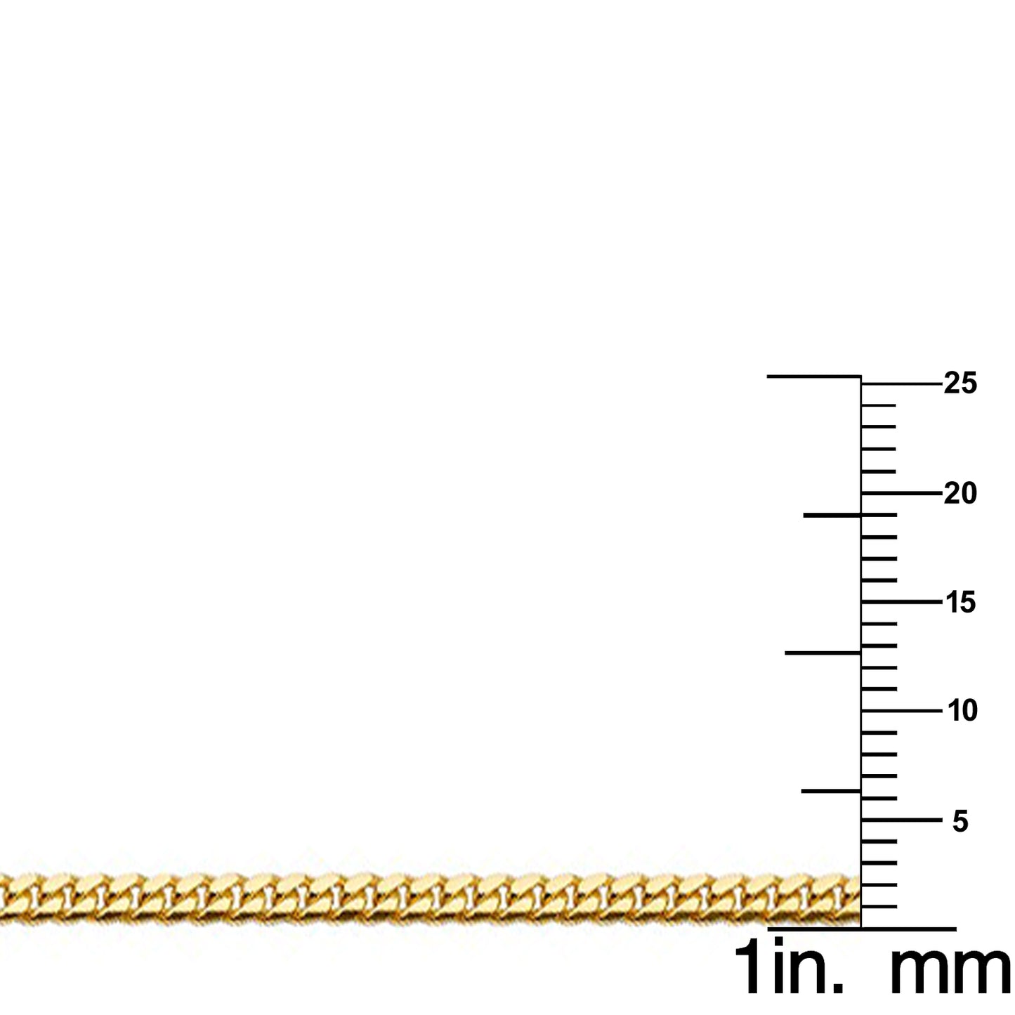 14k Yellow Gold 2.6mm Miami Cuban Unisex Chain Necklace