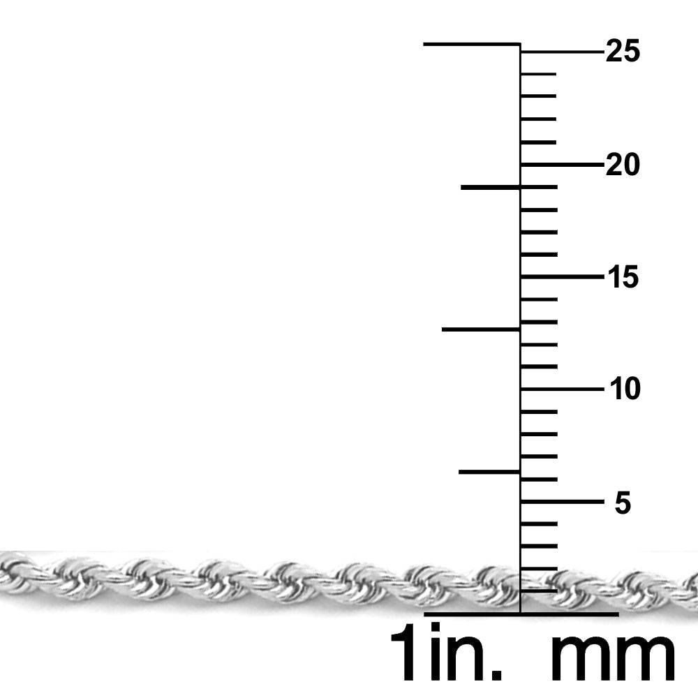 14k Two-tone Gold Cubic Zirconia Fancy Cross Pendant with 2mm Solid Rope Chain