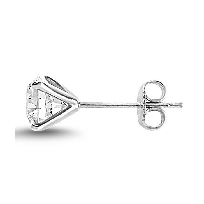 14k White Gold 0.58 carat TW Diamond Solitaire Stud Earrings (F-G, I1)
