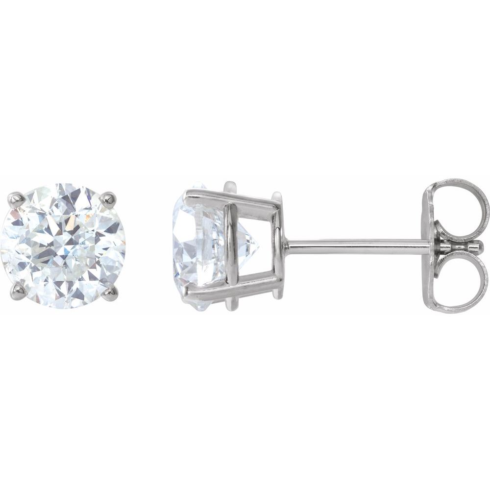 14k White Gold 6 mm Lab-Grown Moissanite Stud Earrings