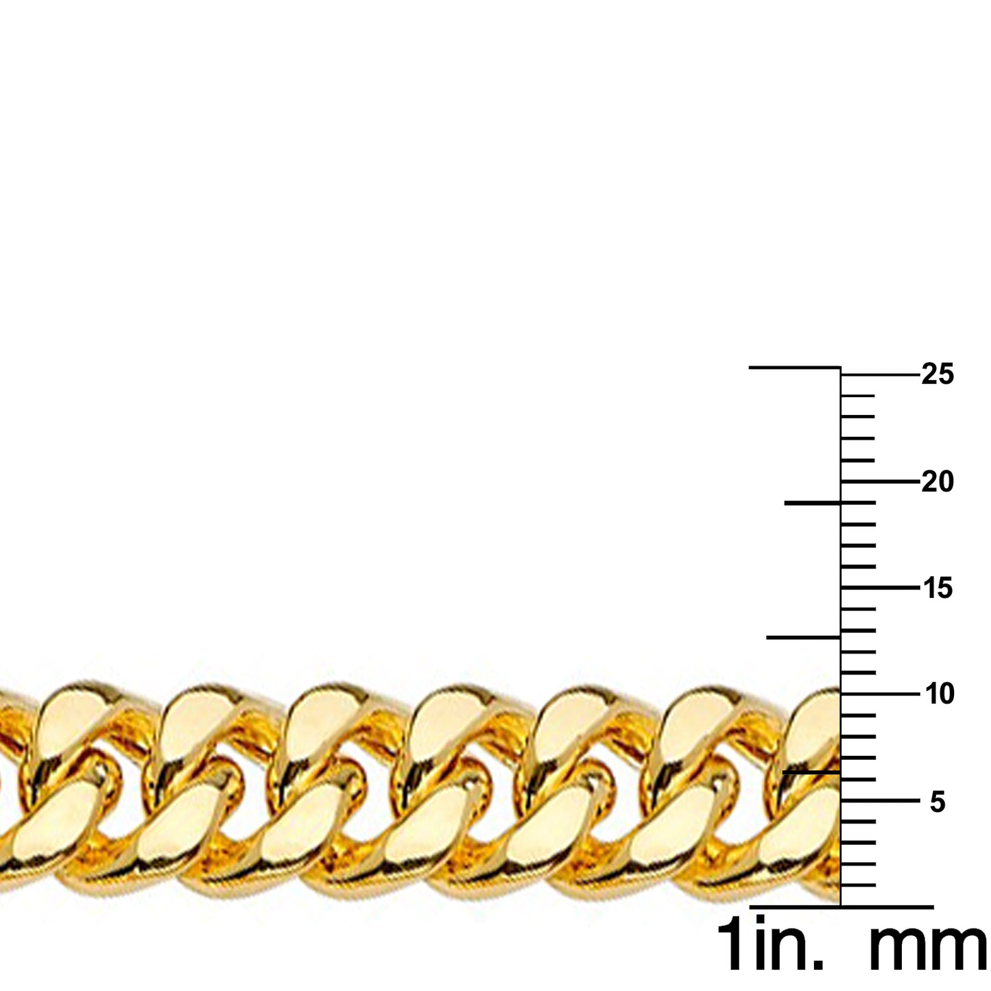 14k Yellow Gold 12-mm Wide Hollow Miami Cuban Chain 9 inch Bracelet