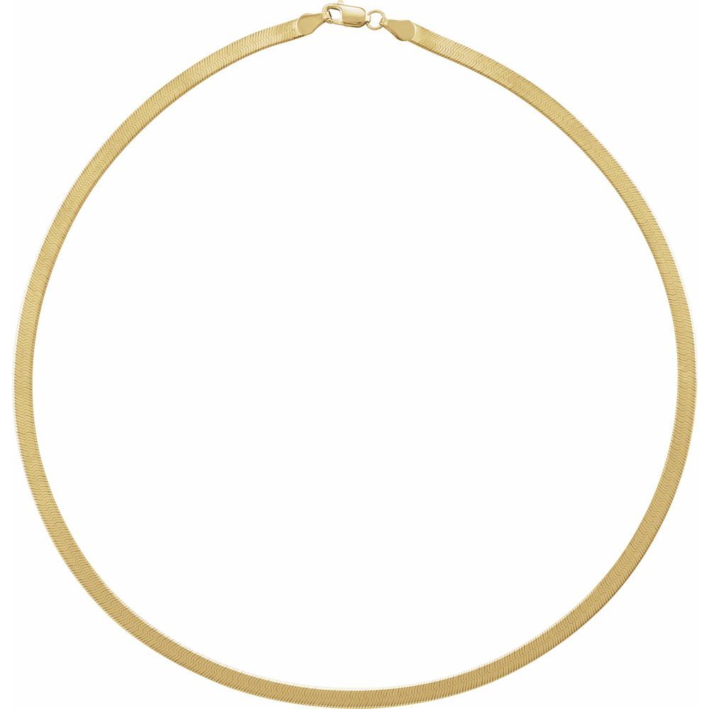 14K Yellow Gold 3.8 mm Flexible Herringbone Chain