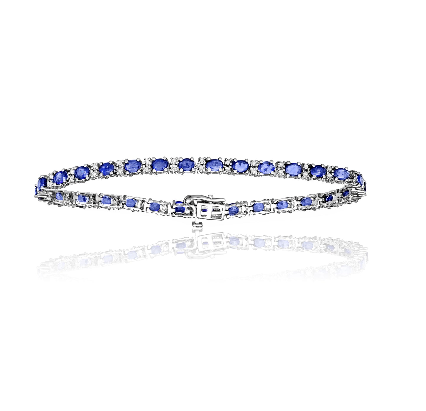 Sterling Silver 0.50ct TGW Blue Tanzanite 8-inch Link Bracelet