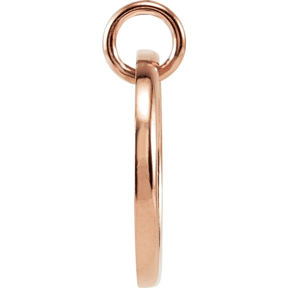 Unisex 14K Rose Gold 0.08 CTW White Diamond Initial A Pendant