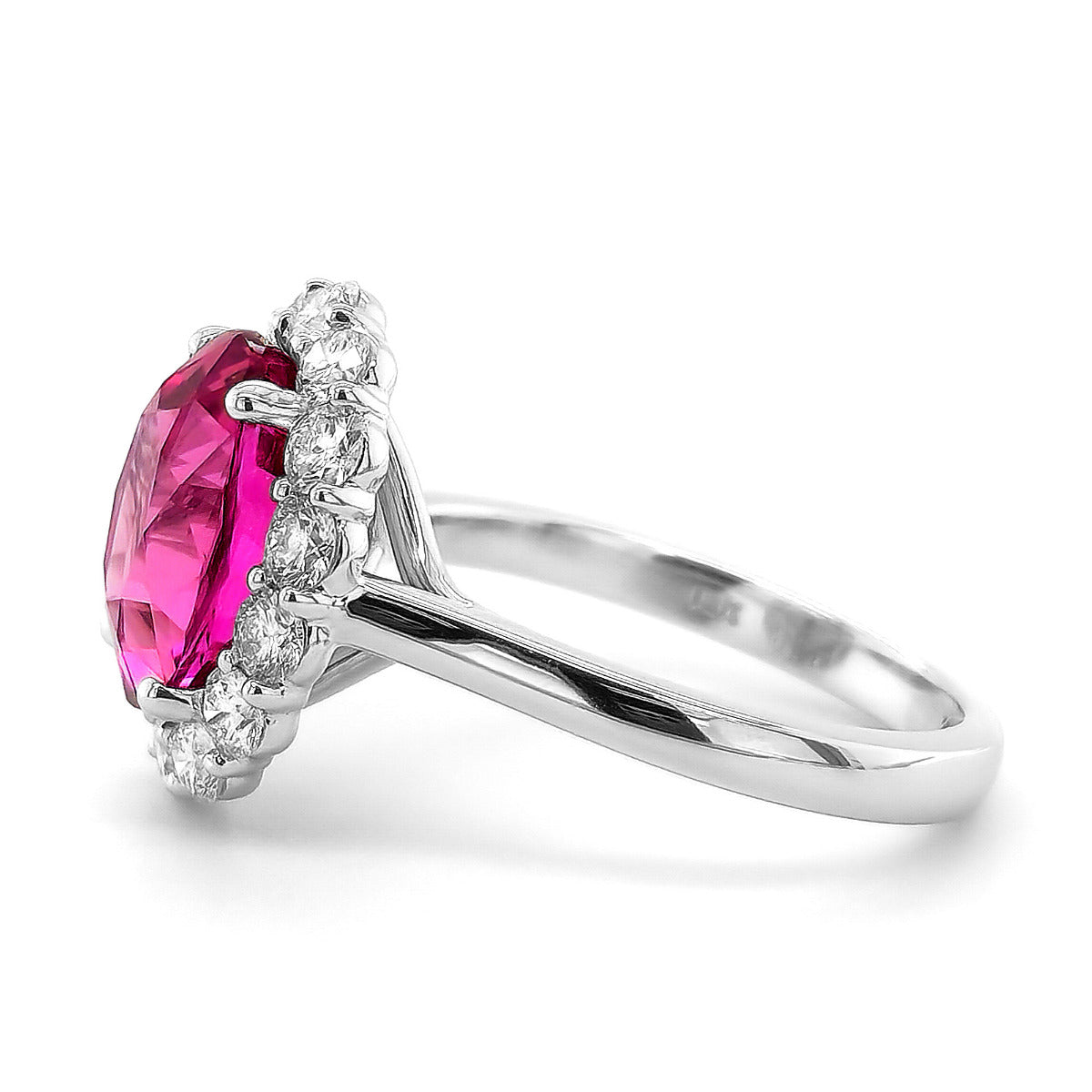 18k White Gold 6.28ct TGW Pink Sapphire and Diamond One-of-a-Kind Ring