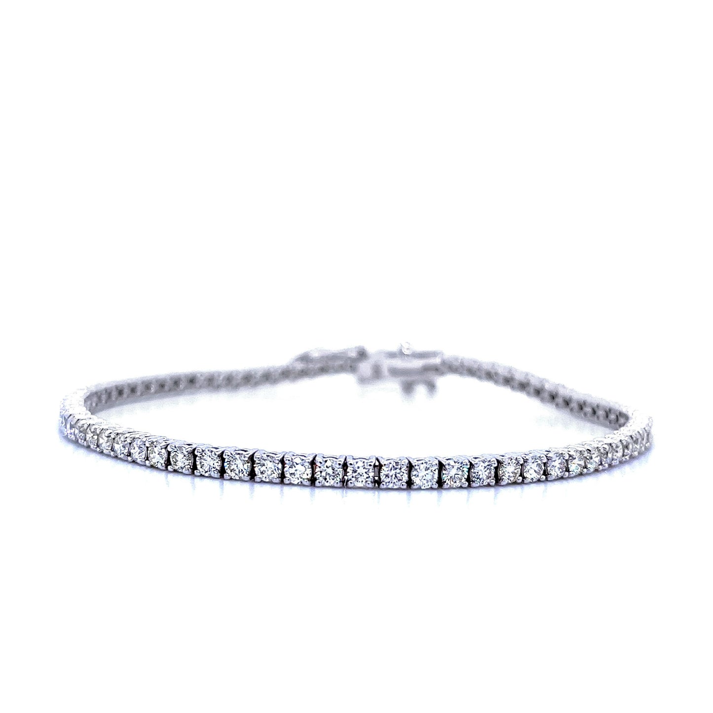 14k White Gold 3.07ct TDW Round-cut White Diamond 7" Tennis Bracelet