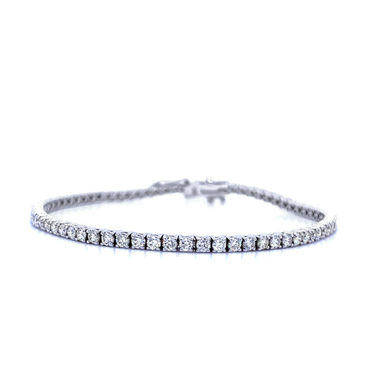 14k White Gold 3.07ct TDW Round-cut White Diamond 7" Tennis Bracelet