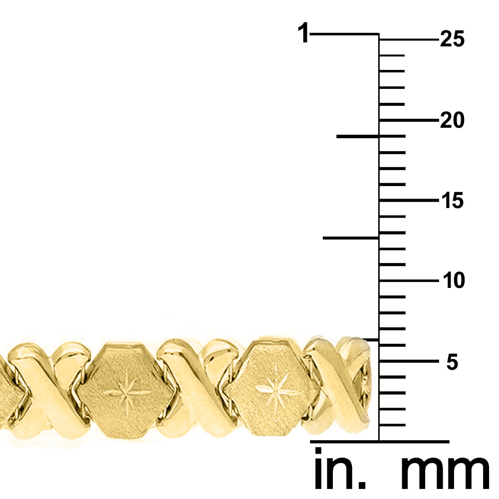 14K Yellow Gold Stampato XO 7.5-inch Bracelet