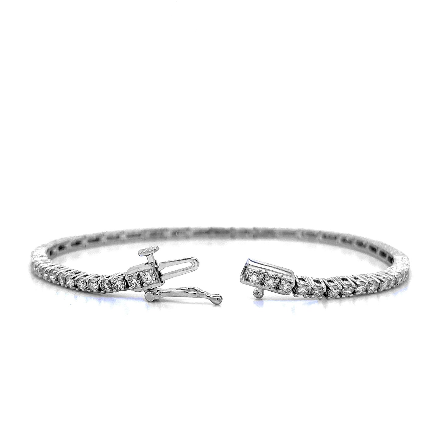 14k White Gold 3.07ct TDW Round-cut White Diamond 7" Tennis Bracelet