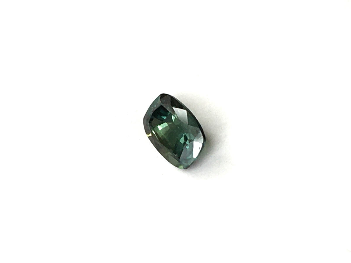 Natural Cushion-shape 0.9 carat Heated Teal Blue-Green Sapphire