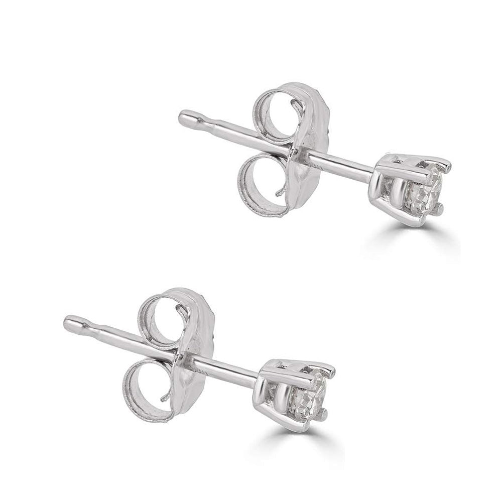 14k White Gold 1/2ct Lab-created White Diamond Solitaire Earrings
