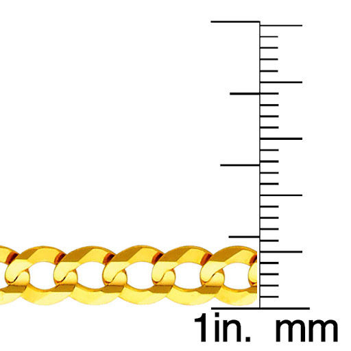 14k Yellow Gold 5.7mm Light Cuban Men's Chain Necklace