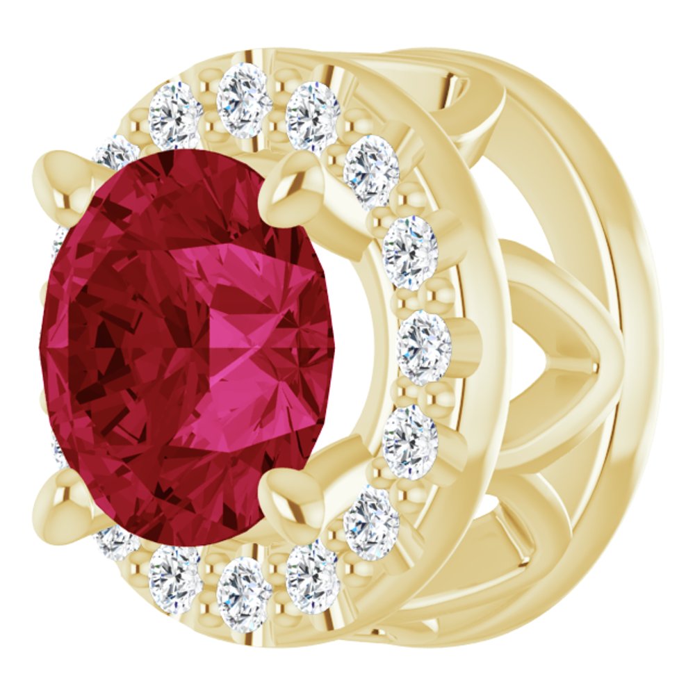 14k Yellow Gold Lab-Grown Ruby & .07 CTW Natural Diamond Slide Pendant