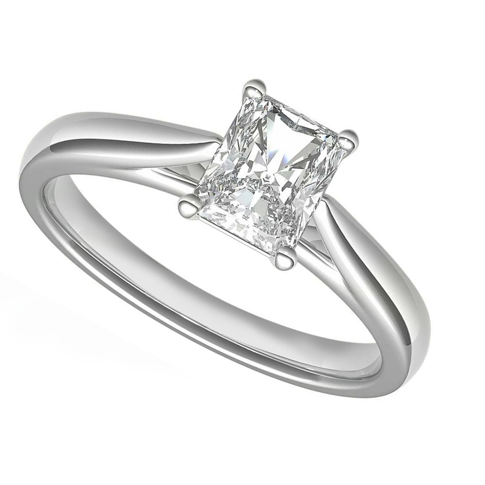 18k Gold 2.04ct Lab-Grown Radiant-cut IGI Diamond Solitaire Engagement Ring