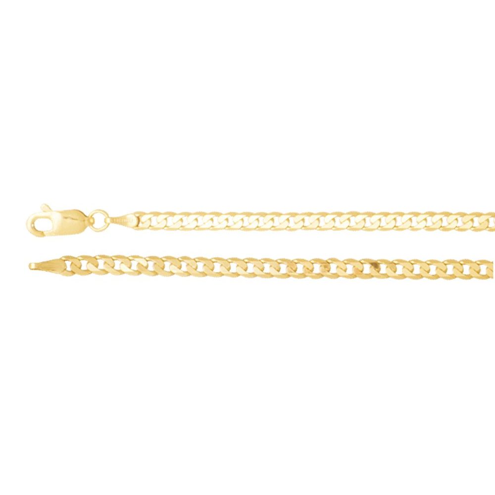 14K Yellow Gold 3 mm Curb Chain