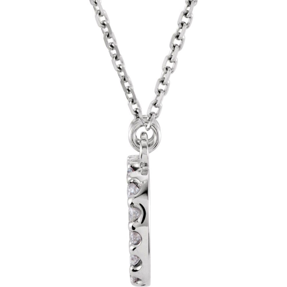 Unisex 14K White Gold 1/6 CTW White Diamond Natural Diamond Initial D Pendant Necklace