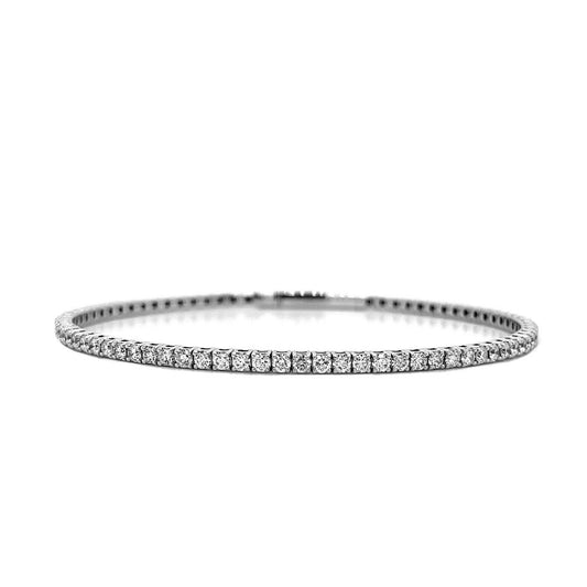 14k White Gold 2ct TDW Round-cut White Diamond 6.5" Tennis Bracelet