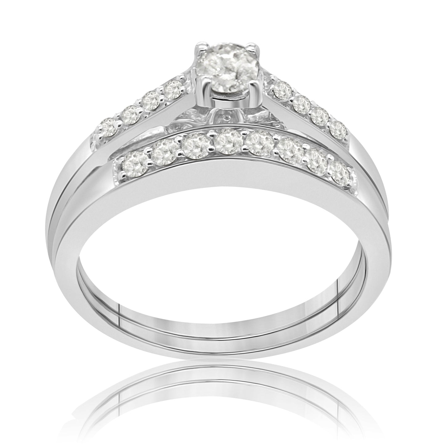 10k White Gold 0.50ct TDW White Diamond Bridal Set