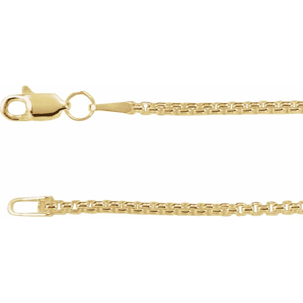 14K Yellow, White or Rose Gold 1.8 mm Rounded Box Chain