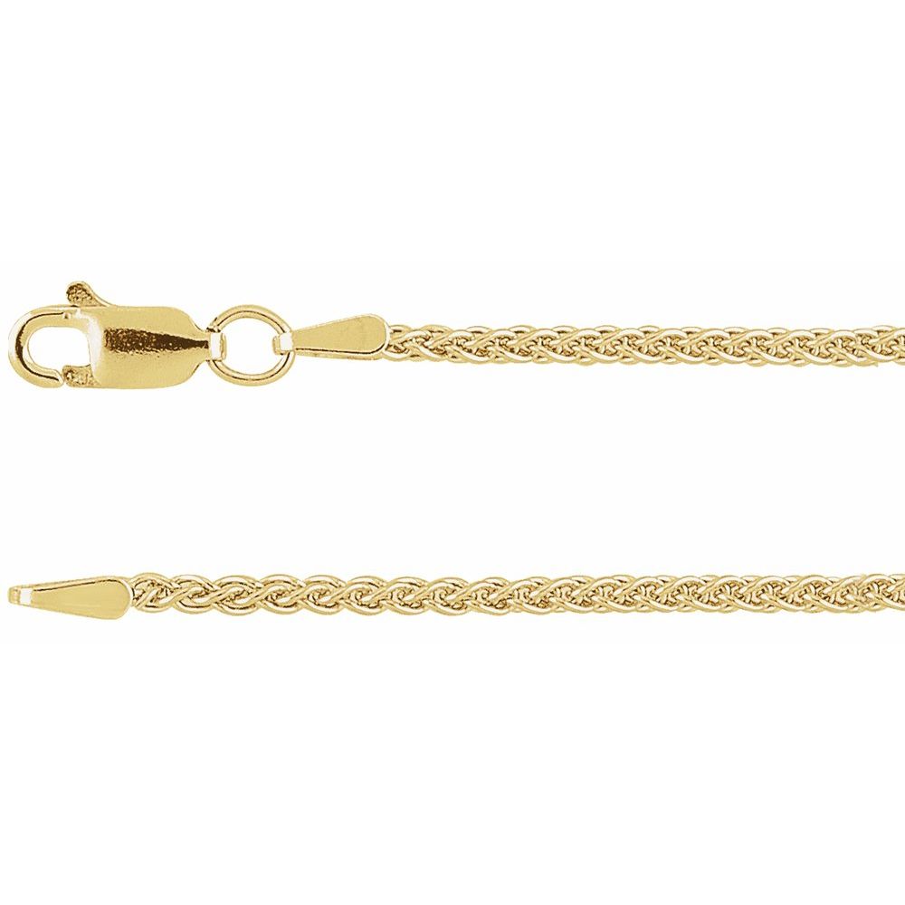 14K Yellow or White Gold 1.8 mm Wheat Chain