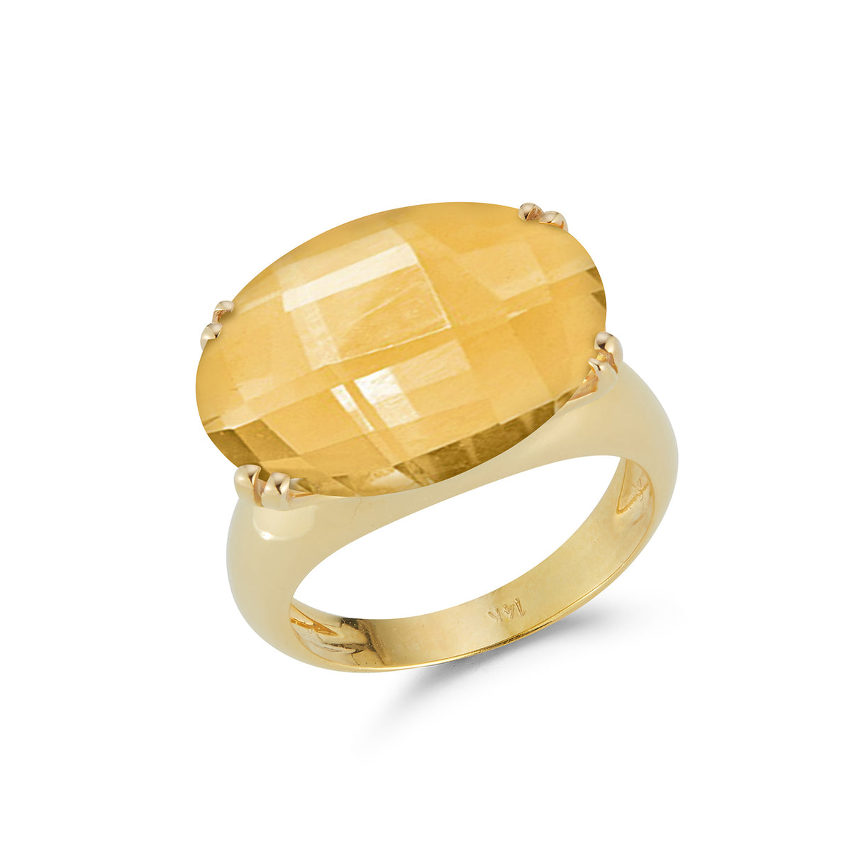 14K Gold Cocktail Ring Available in Amethyst, Blue Topaz, Citrine or Green Amethyst - Fine Cocktail Ring for Women