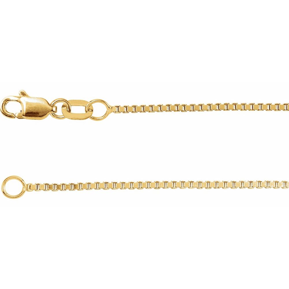 14k White or Yellow Gold 1 mm Box Chains