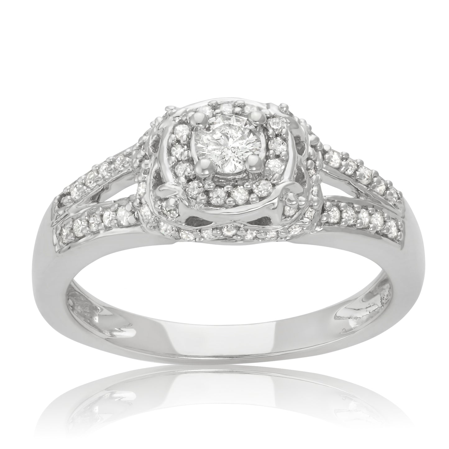 14k White Gold 0.50ct TDW White Diamond Engagement Ring