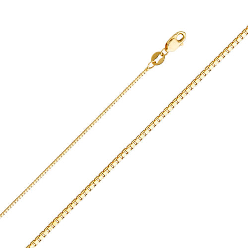 14k Yellow Gold 0.8mm Box Pendant Chain Necklace