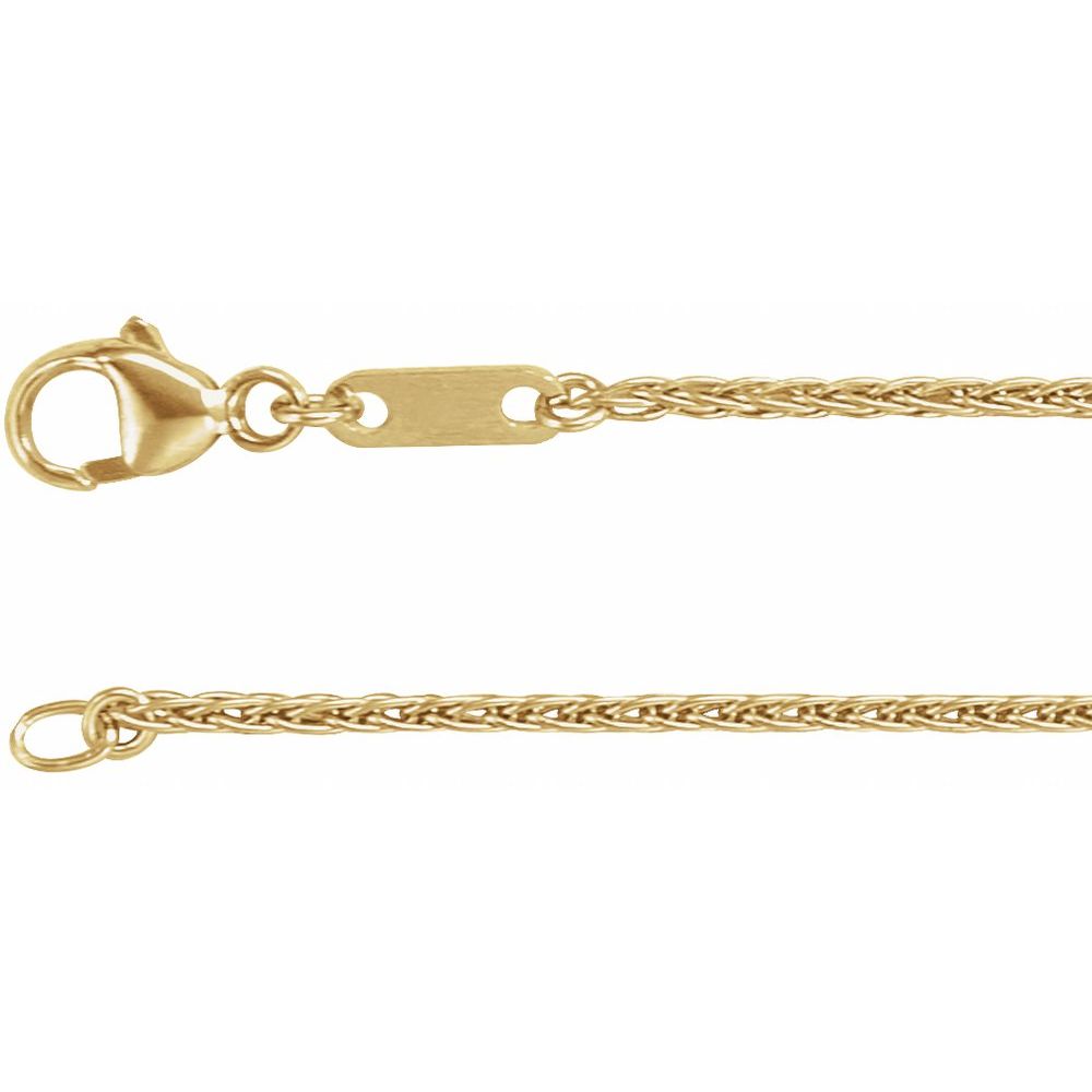 10K White or Yellow Gold 1.2 mm Wheat Chain