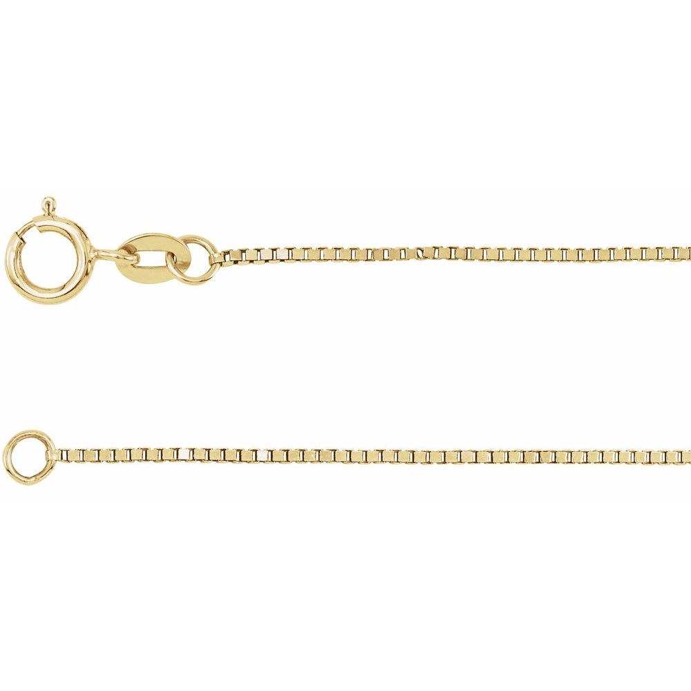 14k White or Yellow Gold 0.75 mm Box Chains