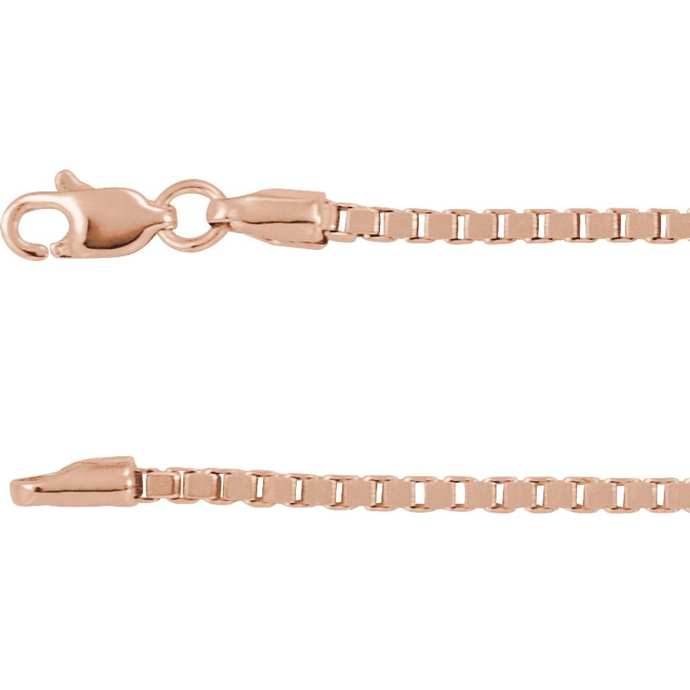 14K White, Yellow or Rose Gold 1.82 mm Wide Box Chain