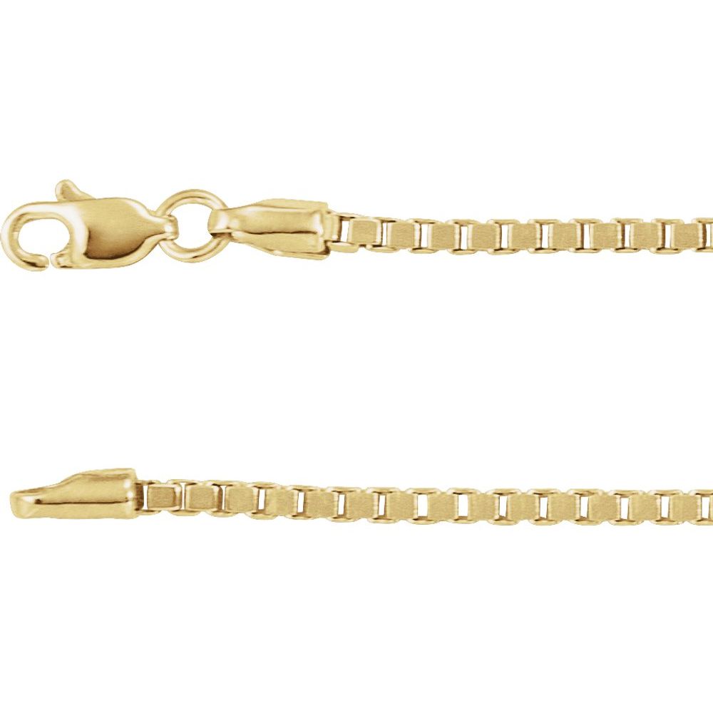 14K White, Yellow or Rose Gold 1.82 mm Wide Box Chain