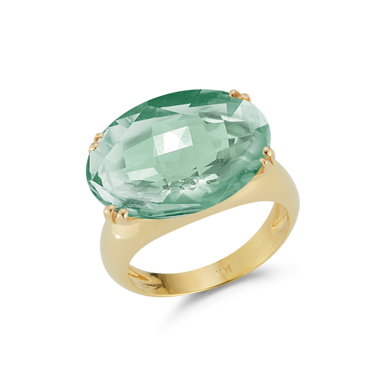 14K Gold Cocktail Ring Available in Amethyst, Blue Topaz, Citrine or Green Amethyst - Fine Cocktail Ring for Women