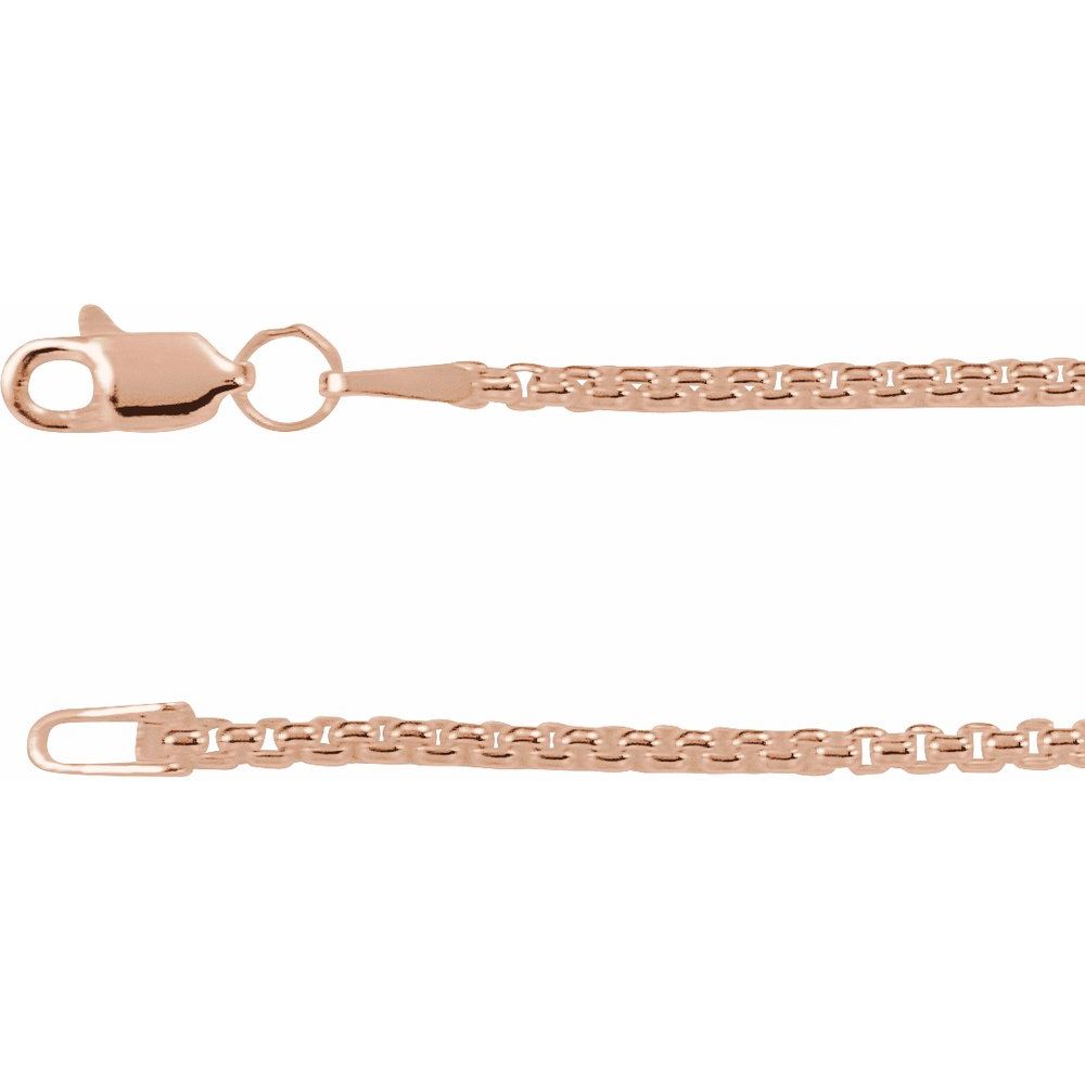 14K Yellow, White or Rose Gold 1.8 mm Rounded Box Chain