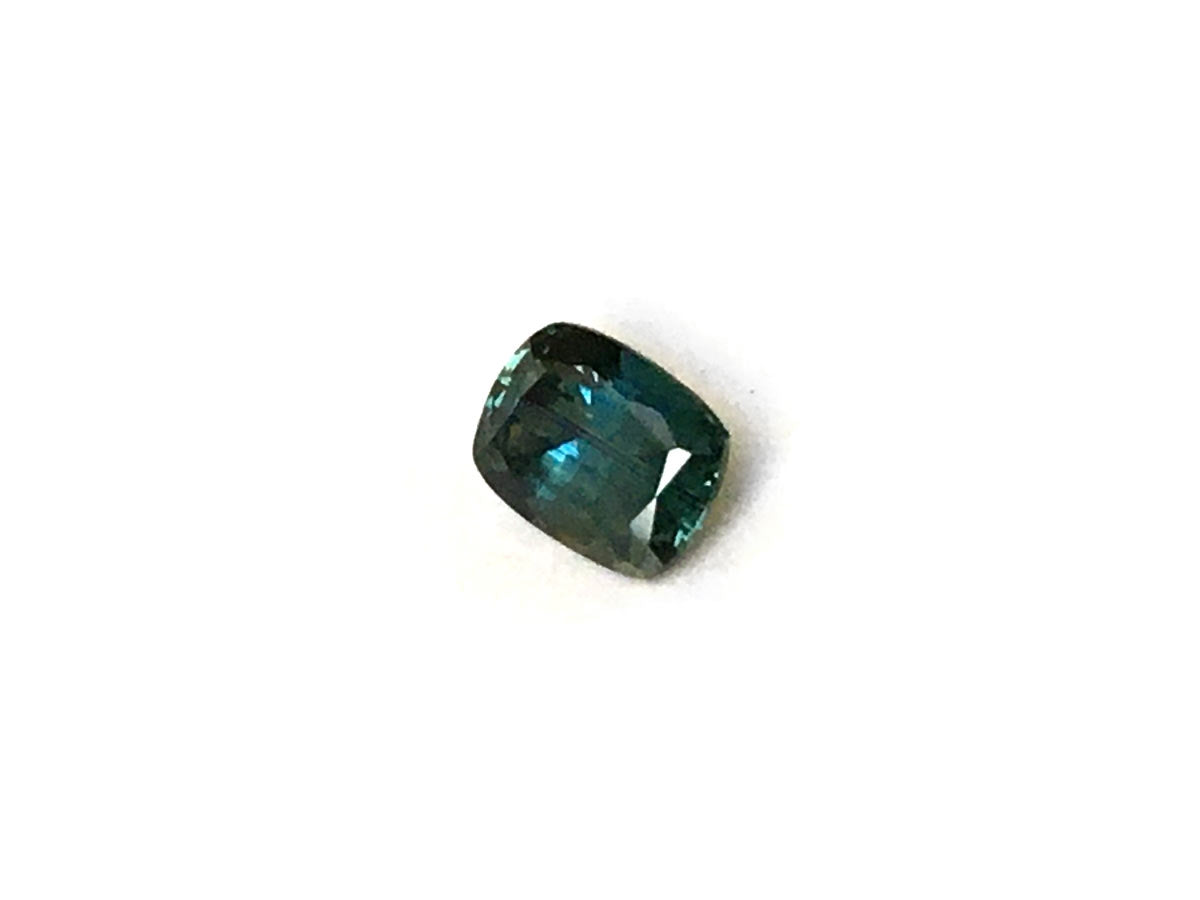 Natural Cushion-shape 0.79 carat Teal Blue-Green Sapphire