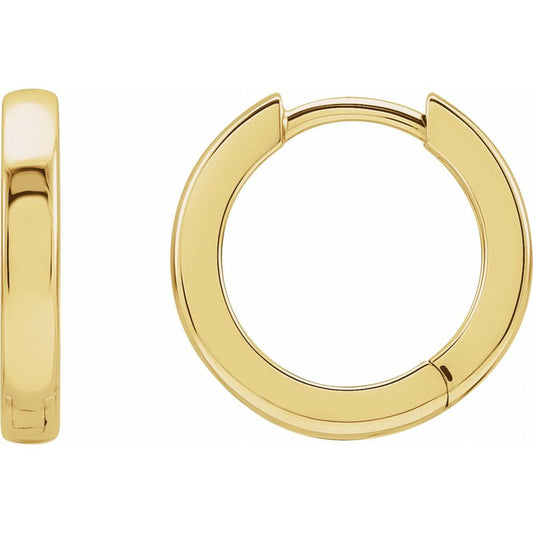 14K Yellow Gold 14 mm Hinged Hoop Earring