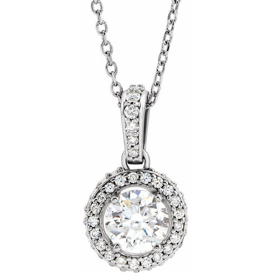 14k White Gold 3/8 CTW Natural Diamond 18" Necklace