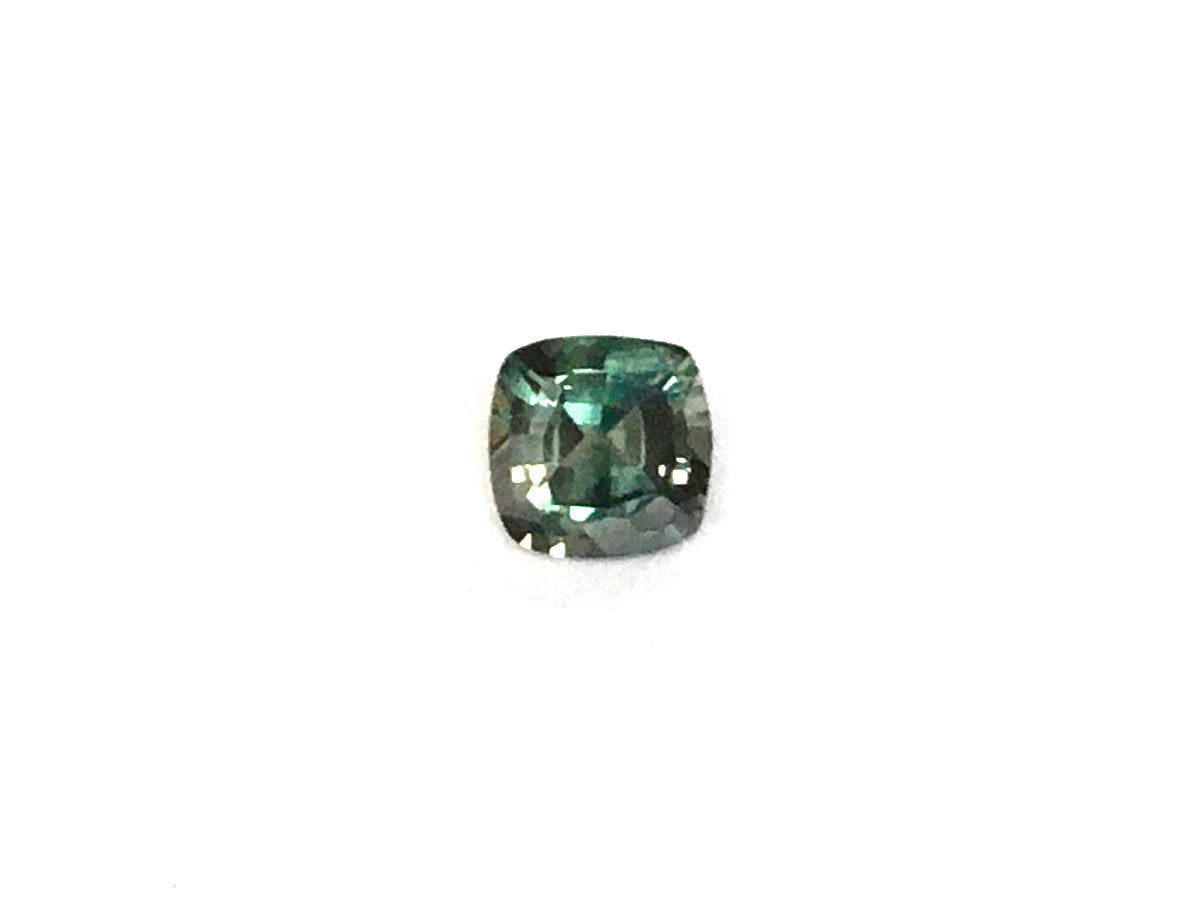 Natural Cushion-shape 0.67 carat Heated Teal Blue-Green Sapphire